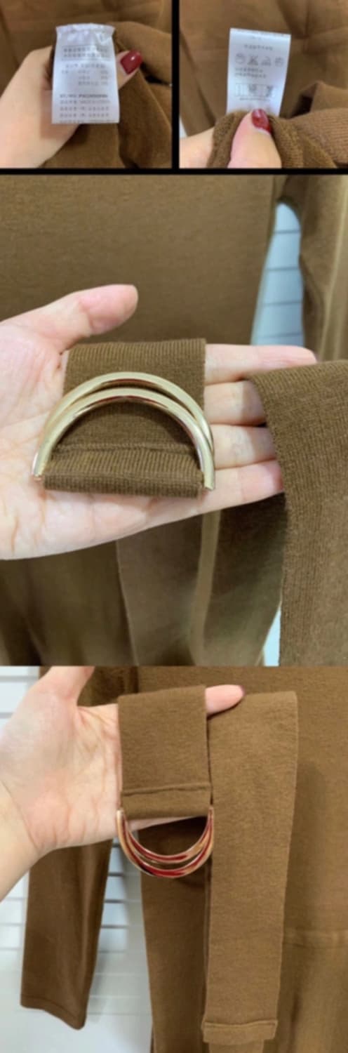 새제품 PARSONS 파슨스 브이넥 니트 원피스 타바코 다크브라운 진브라 상품이미지10