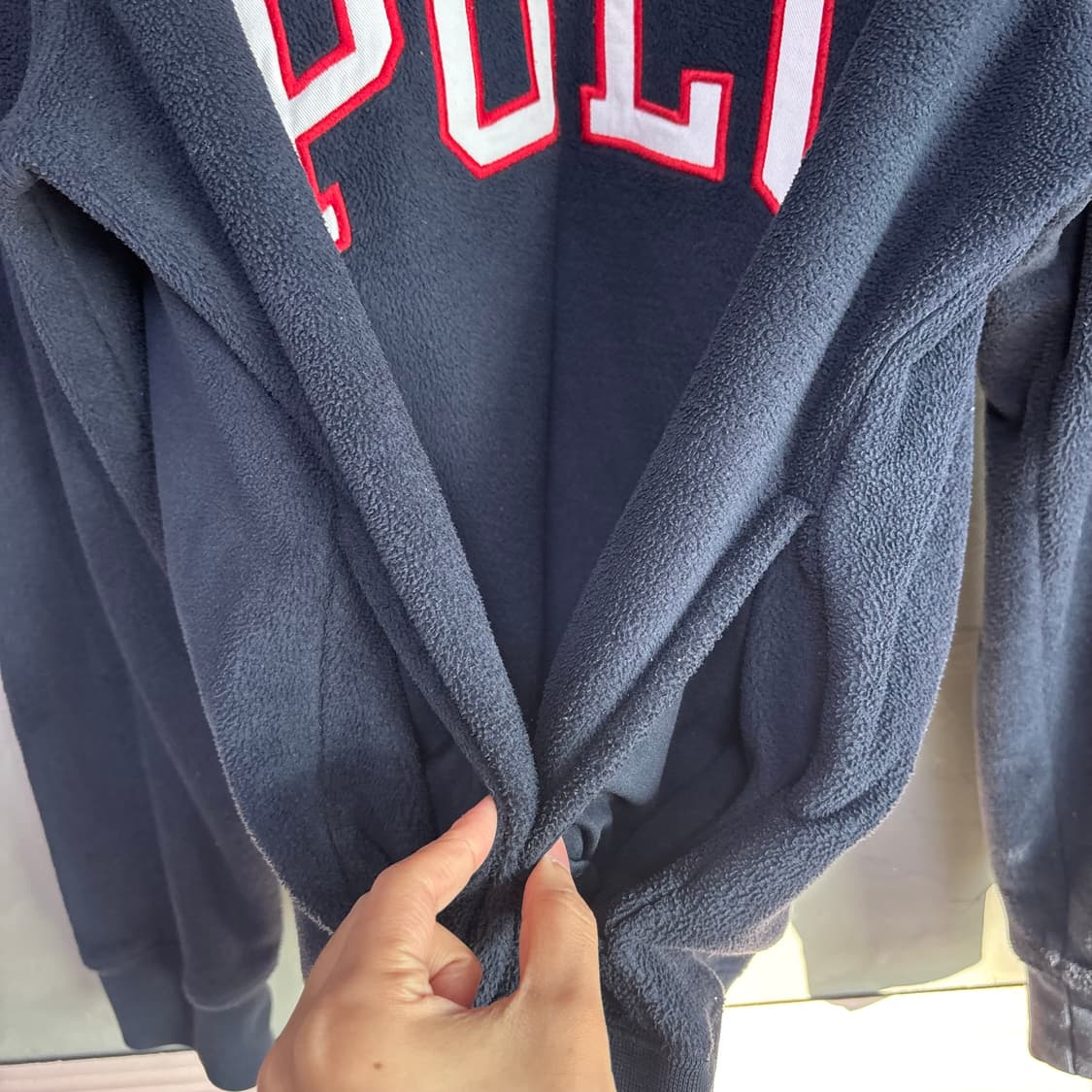 폴로 랄프로렌 빅로고 성조기 후리스 반집업 네이비 상품이미지4