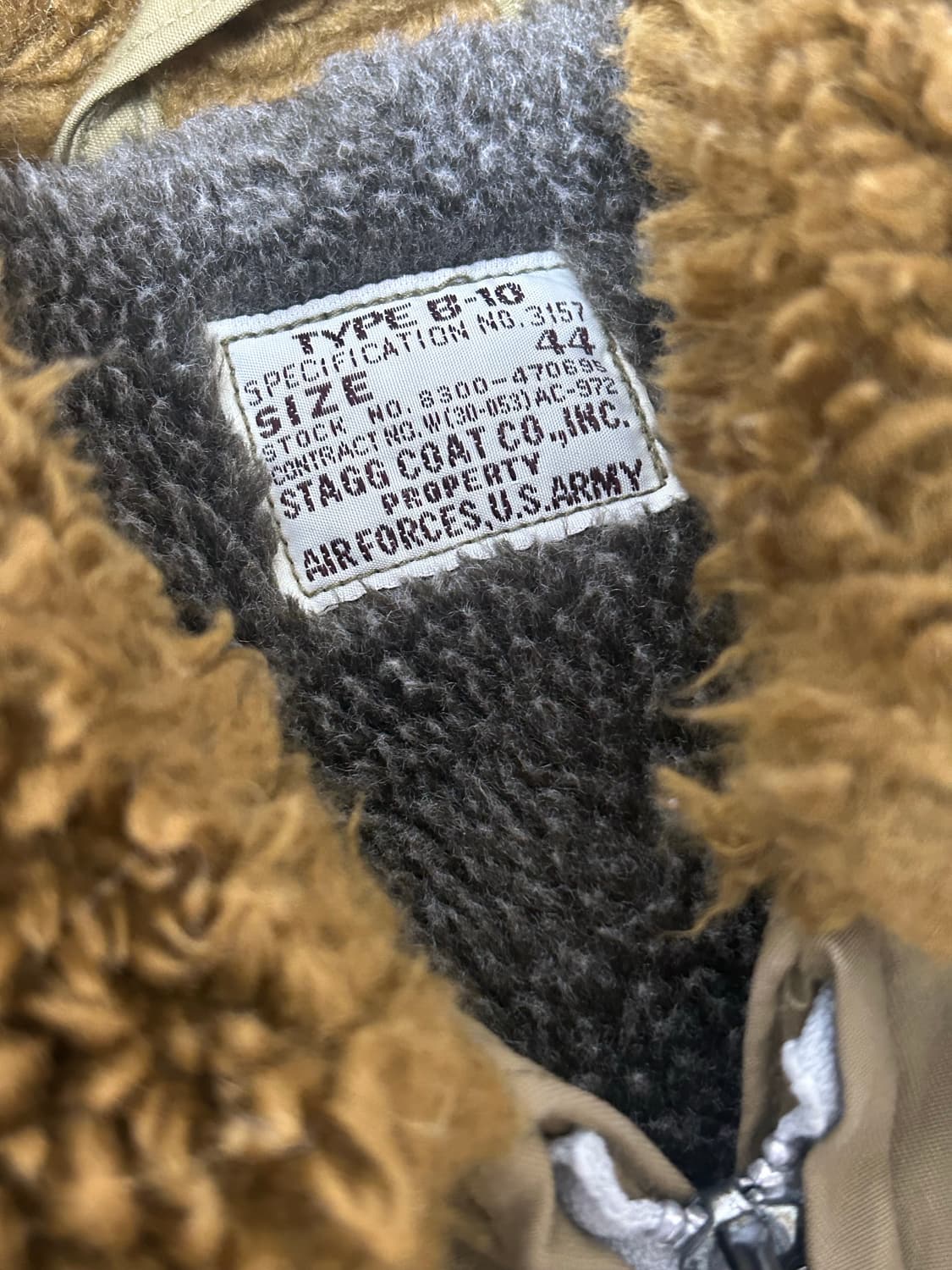 PROPERTY 복각 미군 B-10 탱커 플라이트 자켓 상품이미지8