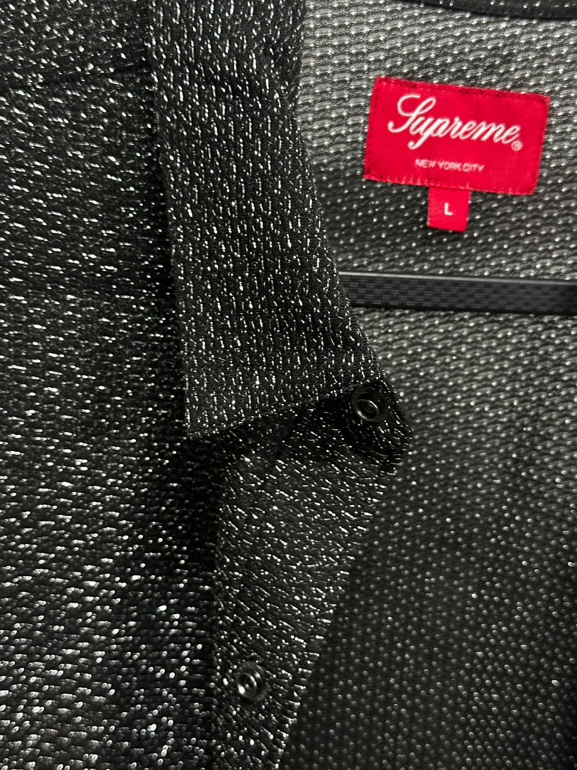 슈프림 루렉스 숏슬리브 셔츠 블랙 - 22FW 상품이미지3