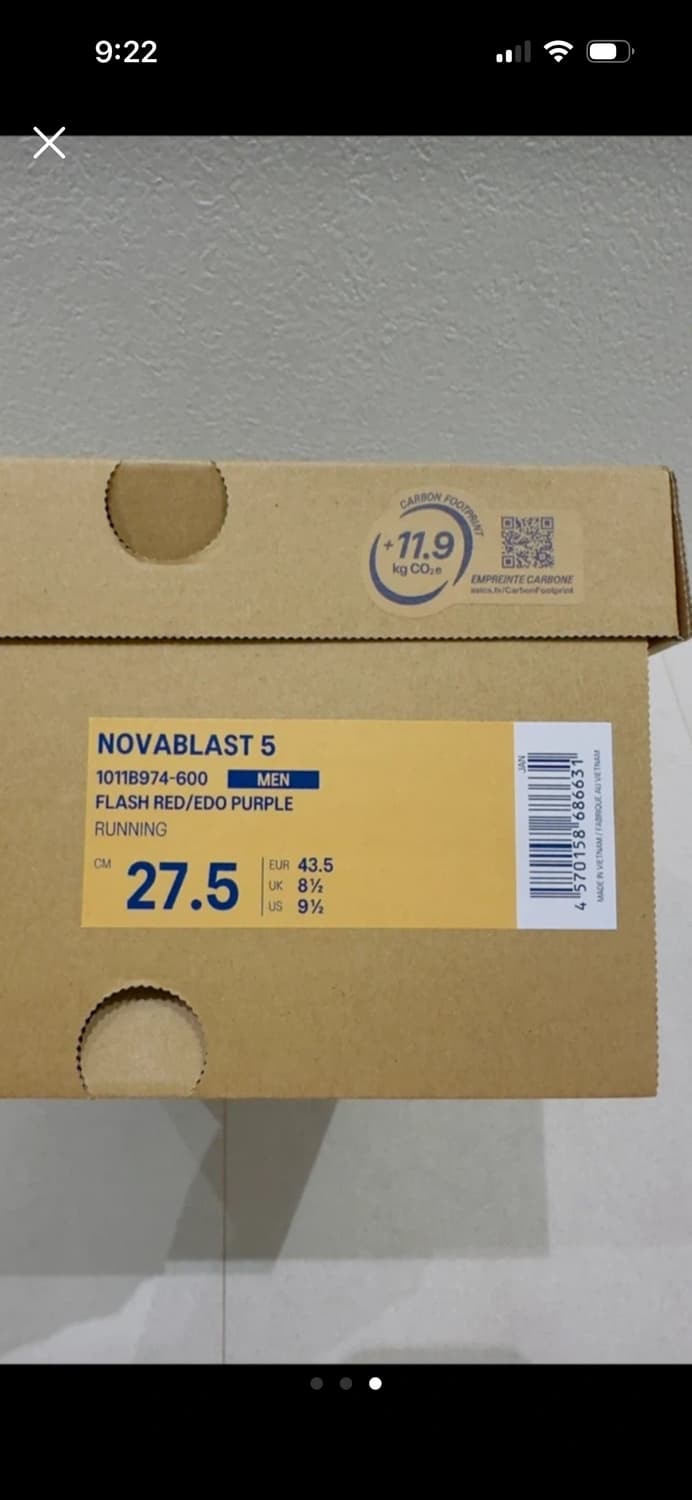 아식스 노바블라스트 5 플레시 레드 275mm 새제품 상품이미지3