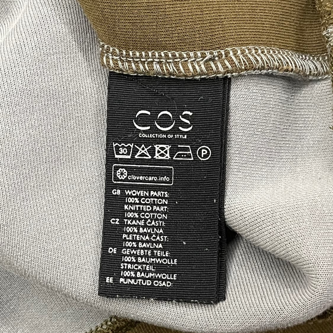 [정품/M] 코스 배색 긴팔 티셔츠 그레이 브라운 b17 상품이미지6