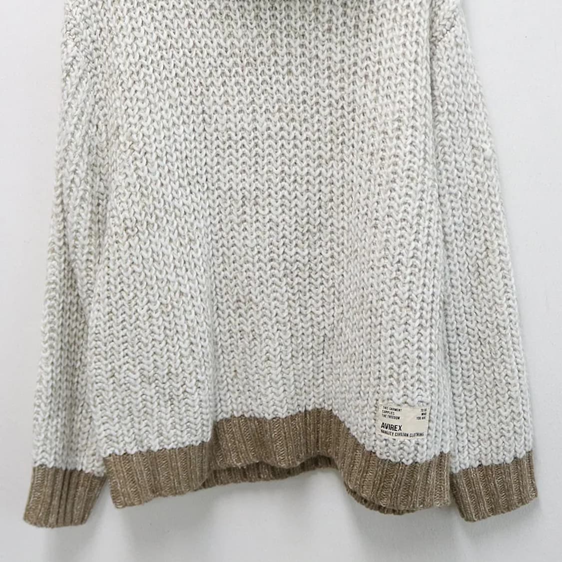 아비렉스 사이드 넥 지퍼 울 혼방 니트 60364 상품이미지4