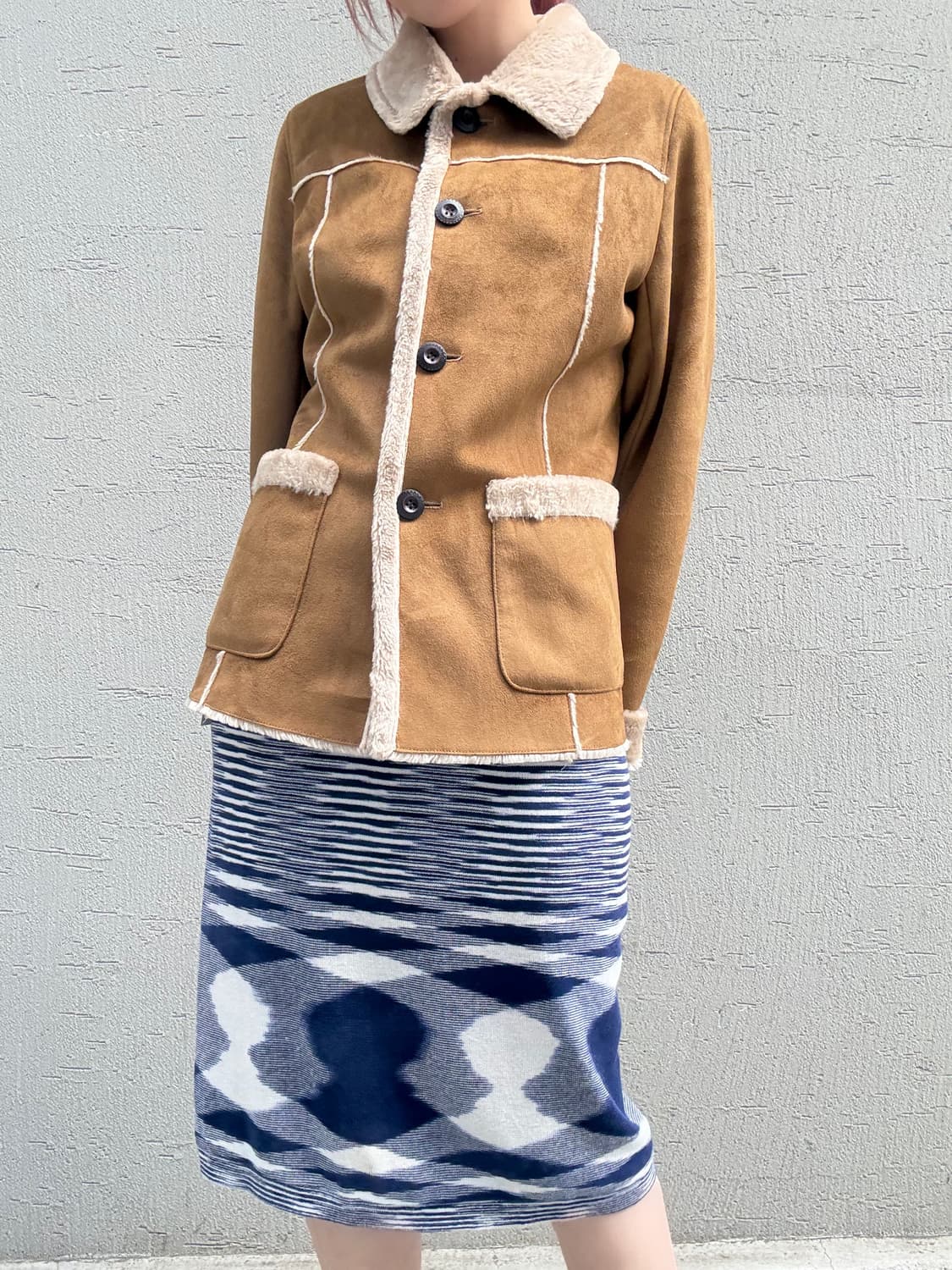 미쏘니 에스닉 니트 밴딩 미디스커트 상품이미지3