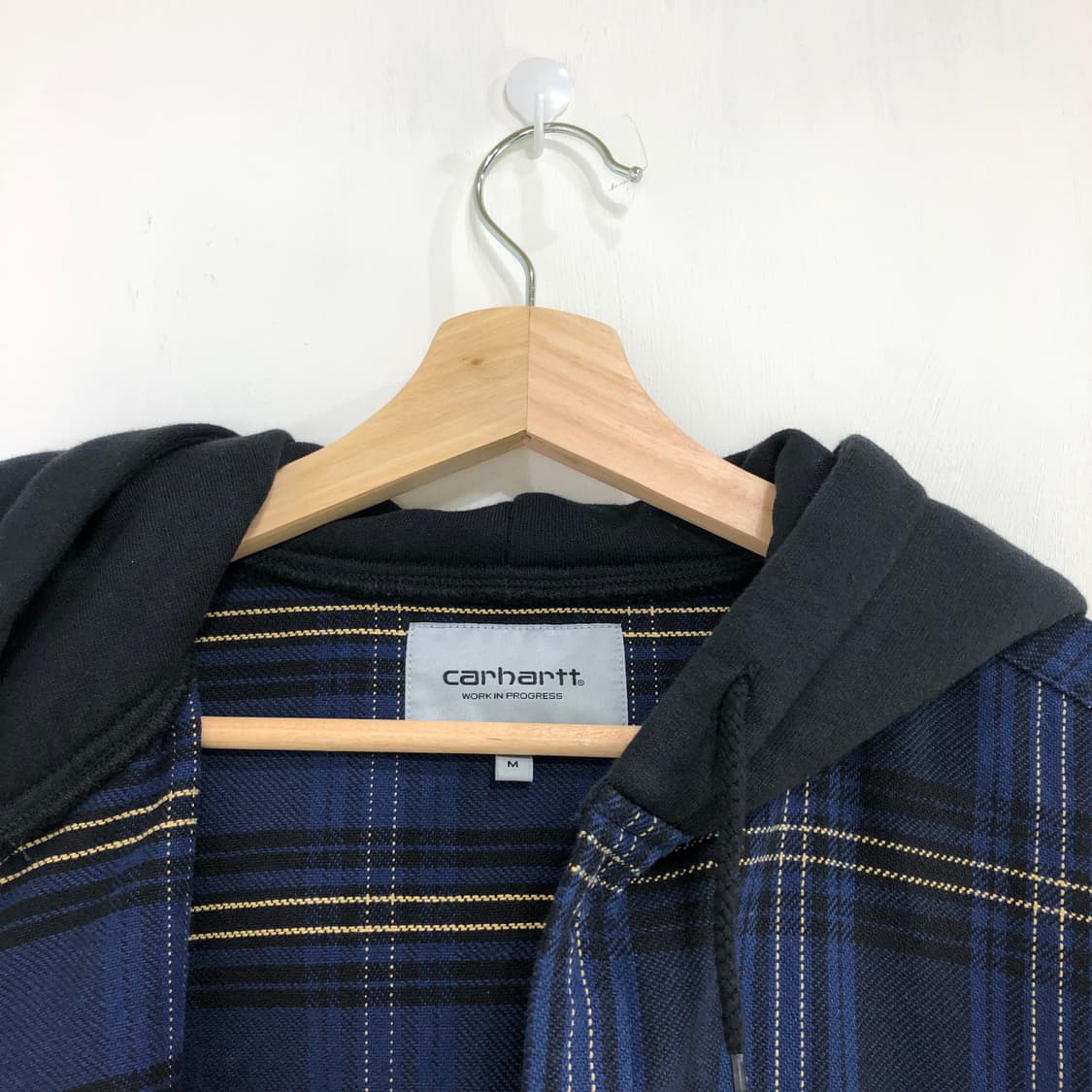 칼하트 블루 체크 셔츠 후드자켓 상품이미지5