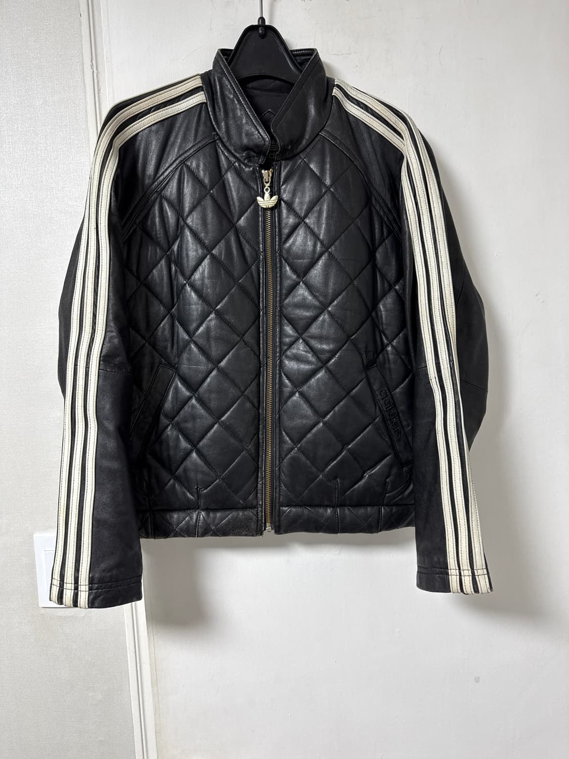 빈티지 아디다스 삼선 양가죽 크롭누빔자켓 상품이미지3