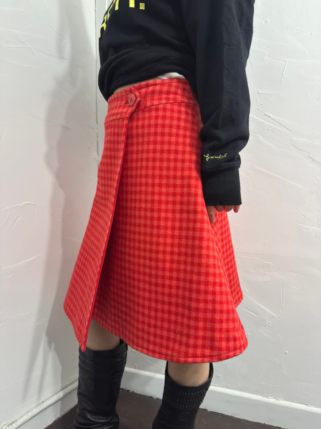 reversible check midi skirt 상품이미지5