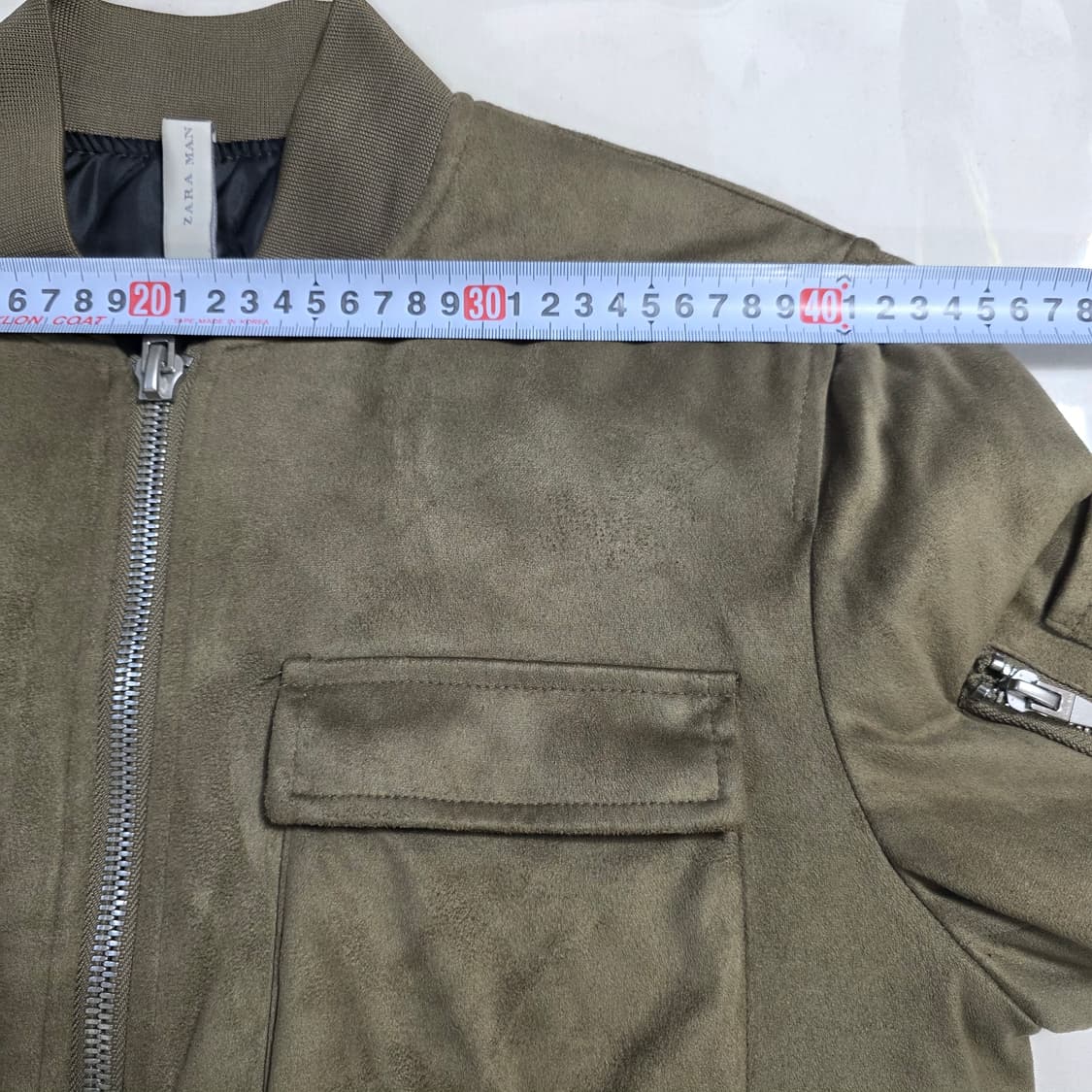 1041 자라맨 카키 스웨이드 터치 항공점퍼 / 남성 S / MA-1 스 상품이미지3