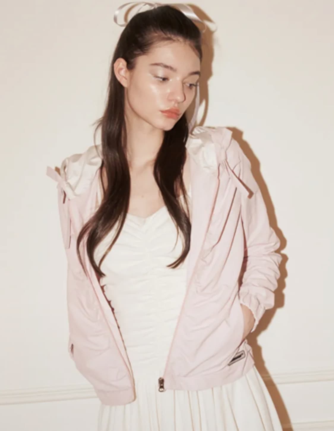 오드원아웃 셔링후디점퍼 핑크바람막이  상품이미지1