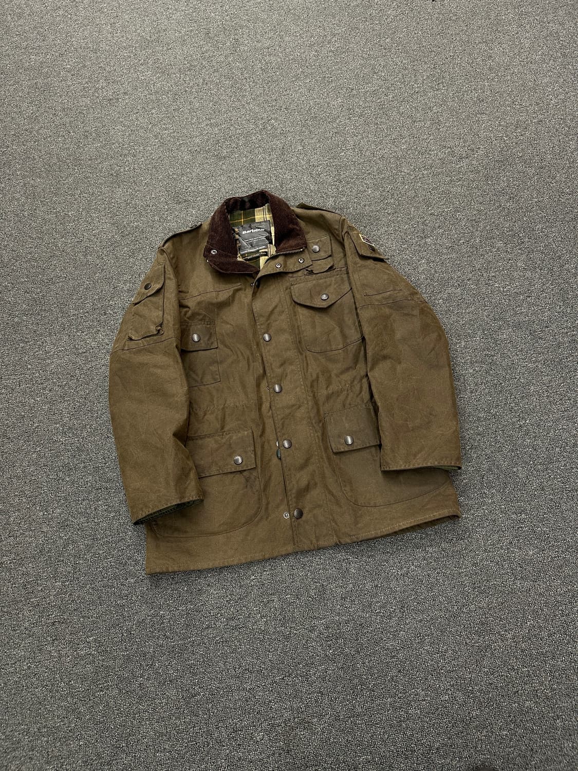 바버 유니온잭 그린 왁스자켓  상품이미지3