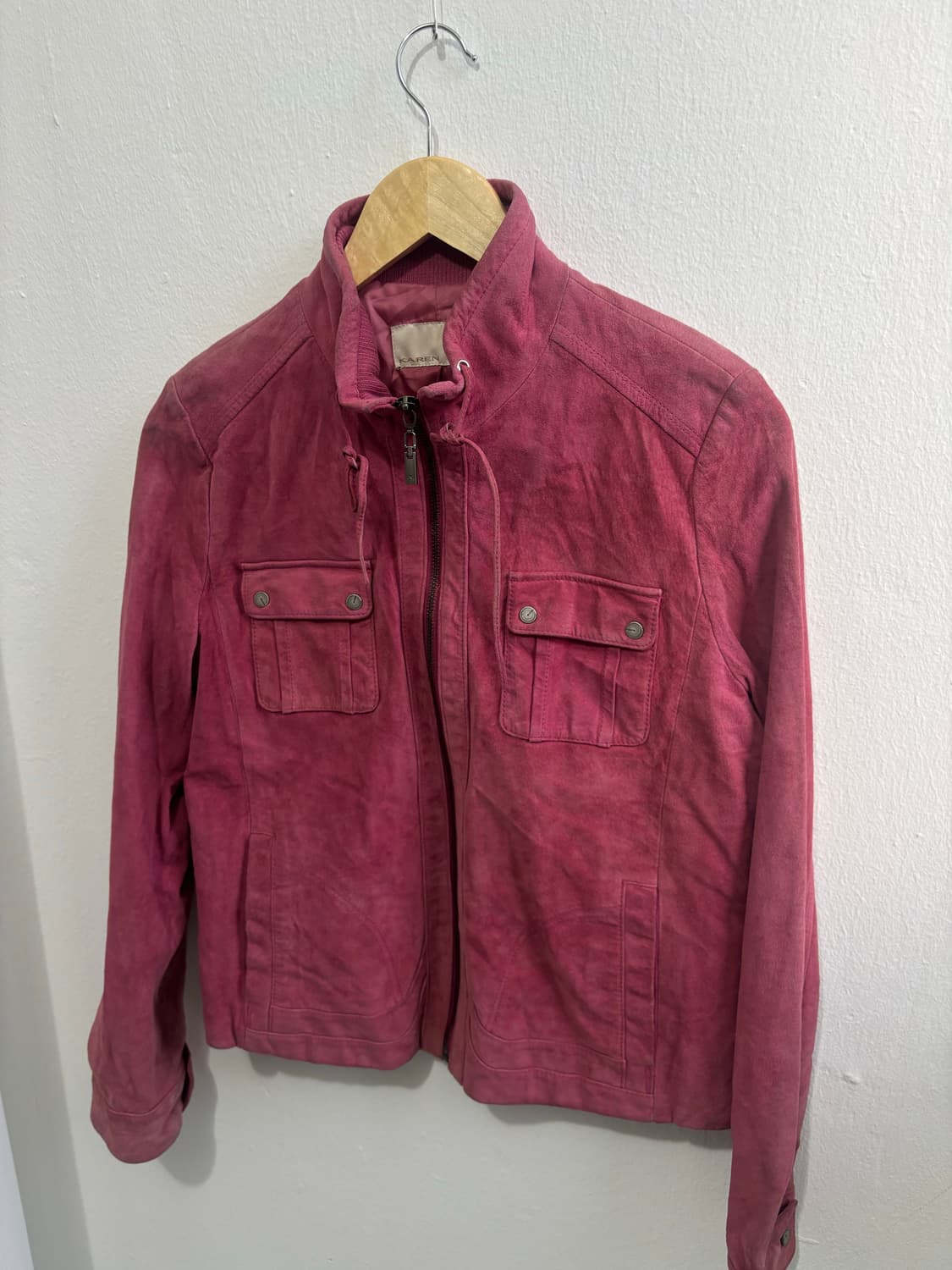 Vintage Pink Suede Zip-Up Jacket 상품이미지2