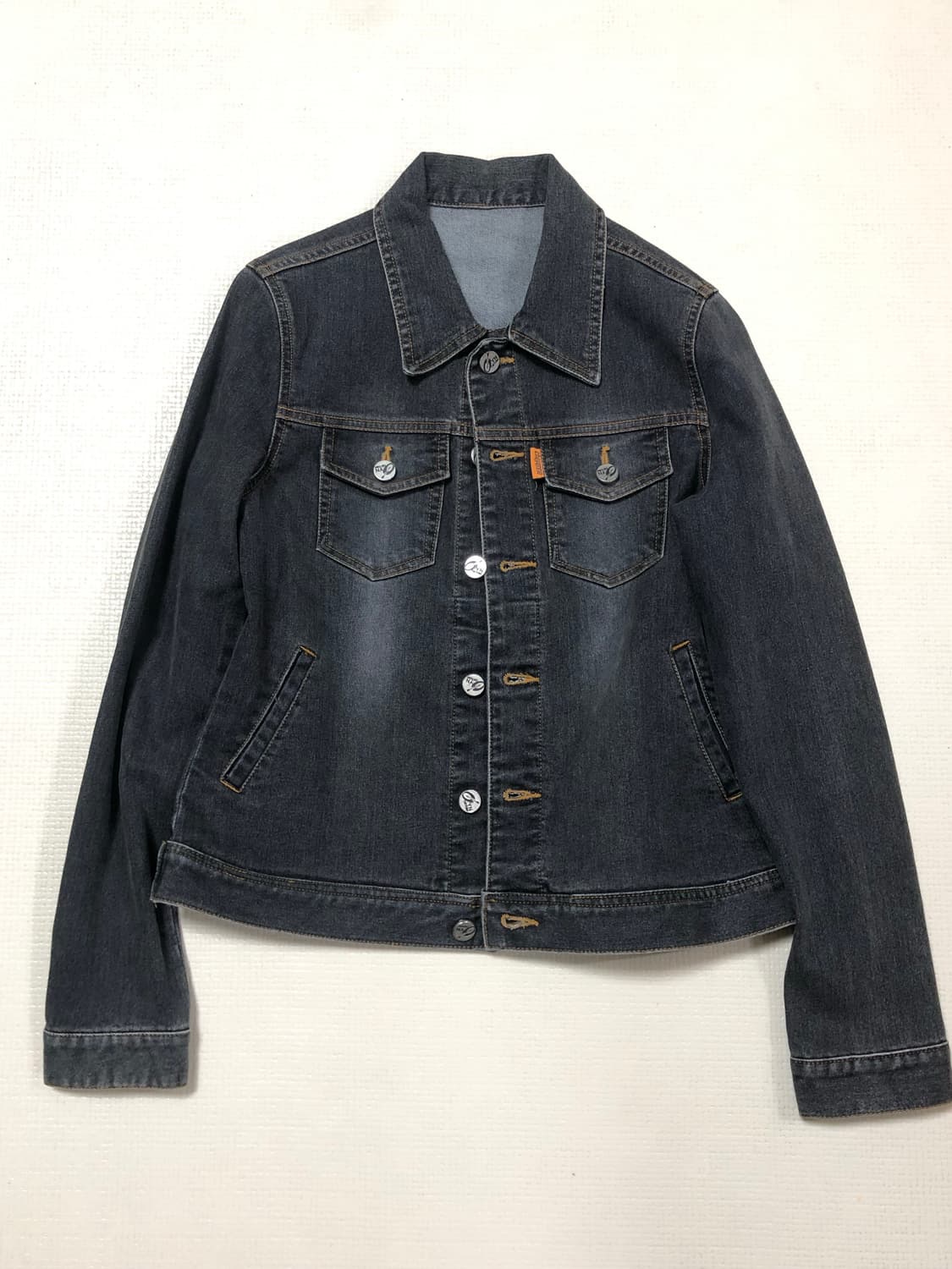 빈티지 블랙 워싱 데님 자켓 상품이미지8