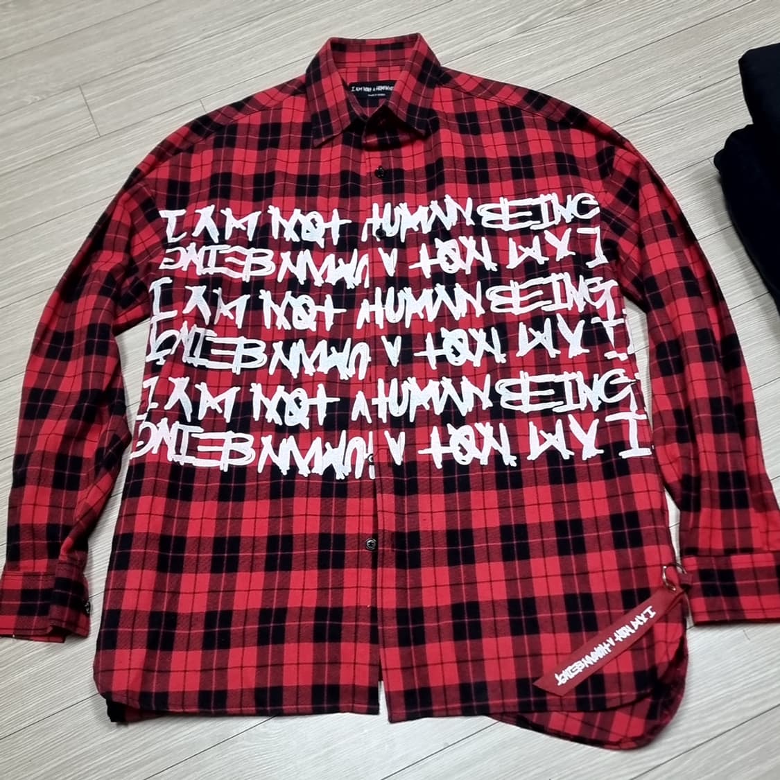 아이엠낫어휴먼비잉 레드 체크 셔츠(100-105) 상품이미지1