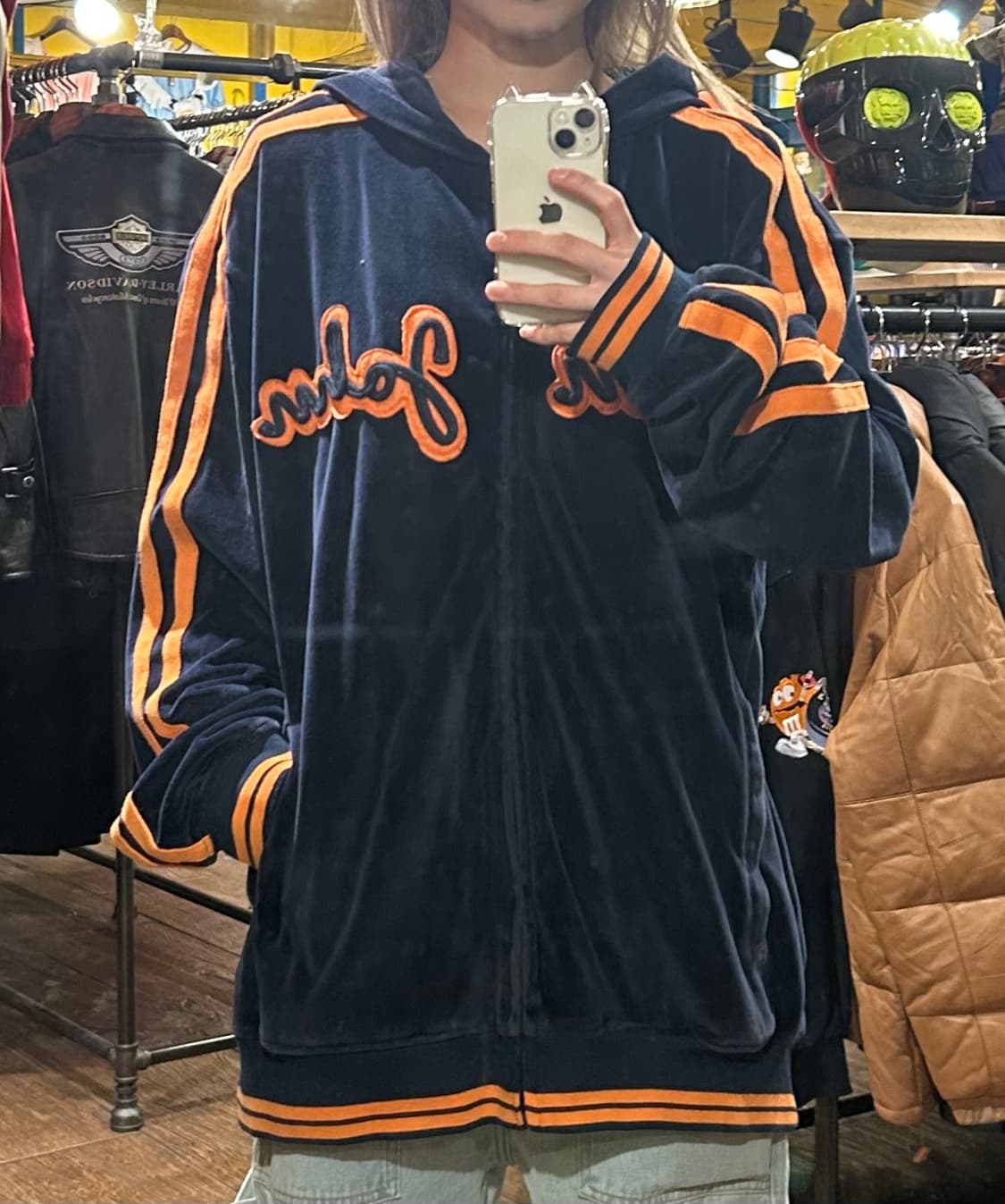 [HI] VTG 벨벳 후드집업 상품이미지1