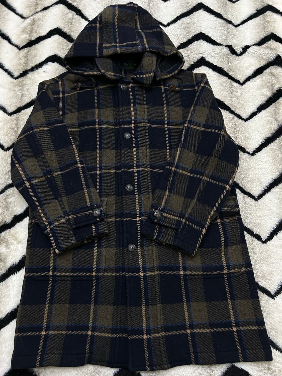 [L]빈폴 헤비울 오버핏 체크 코트 상품이미지2