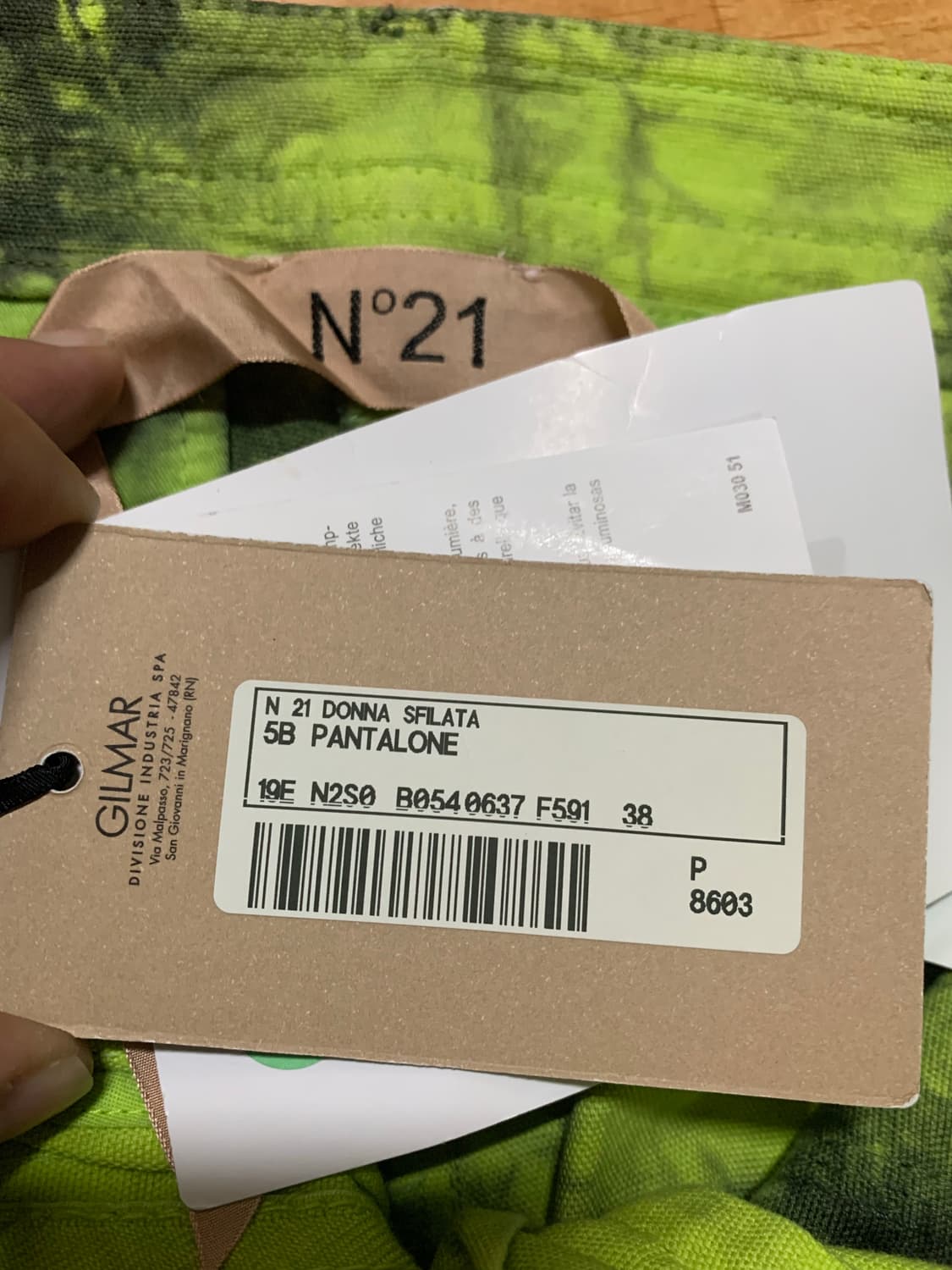 N.21 09/SS 누메로 벤투노 가먼트 다잉 팬츠 상품이미지7