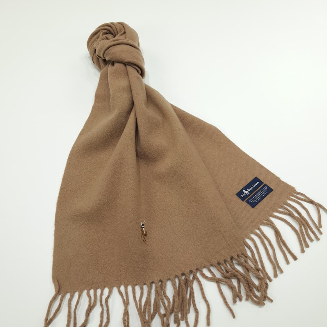 MX202 폴로 랄프로렌 베이지 램스울 목도리 머플러 상품이미지2