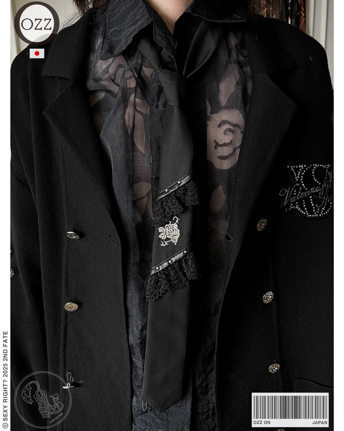Ozz On Gothic Detail Rose Neck-tie 상품이미지1