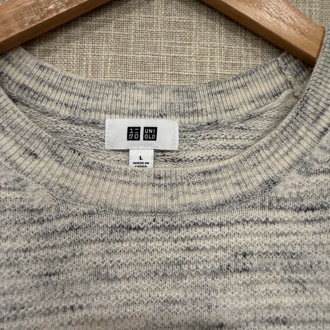 유니클로 울혼방 니트 L 쿠키앤크림 상품이미지2