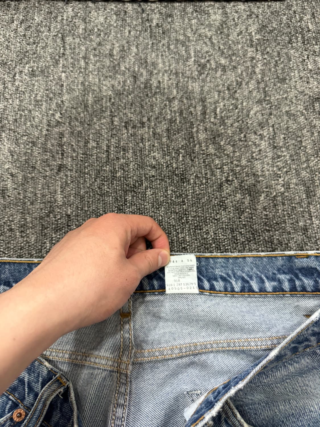 90s USA 리바이스 505 오렌지탭 페인트 미디움 블루 데님 36 상품이미지7