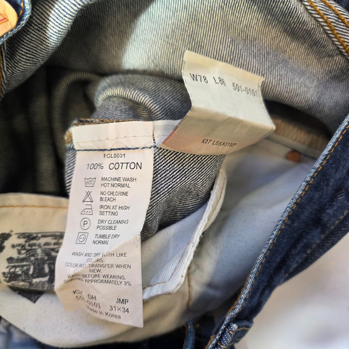 [W31L34]00s 리바이스 501 데님팬츠 상품이미지4