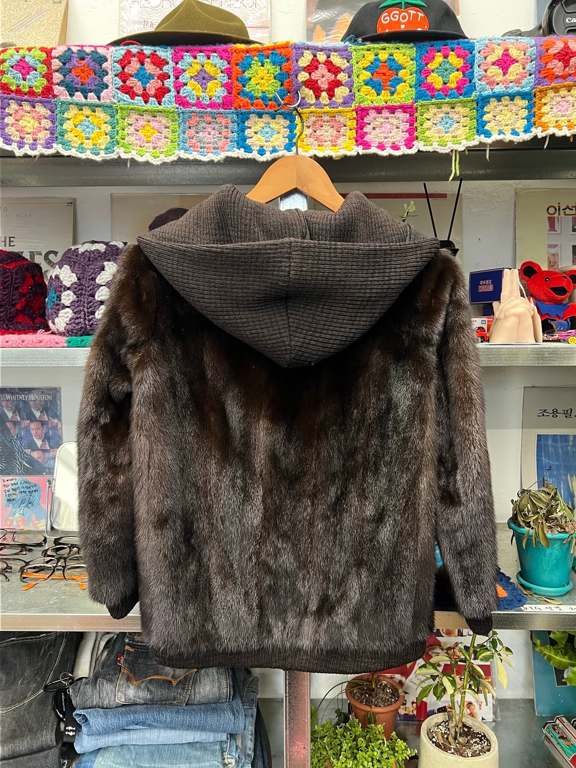 Vintage Brown Fur Hooded Jacket   상품이미지2