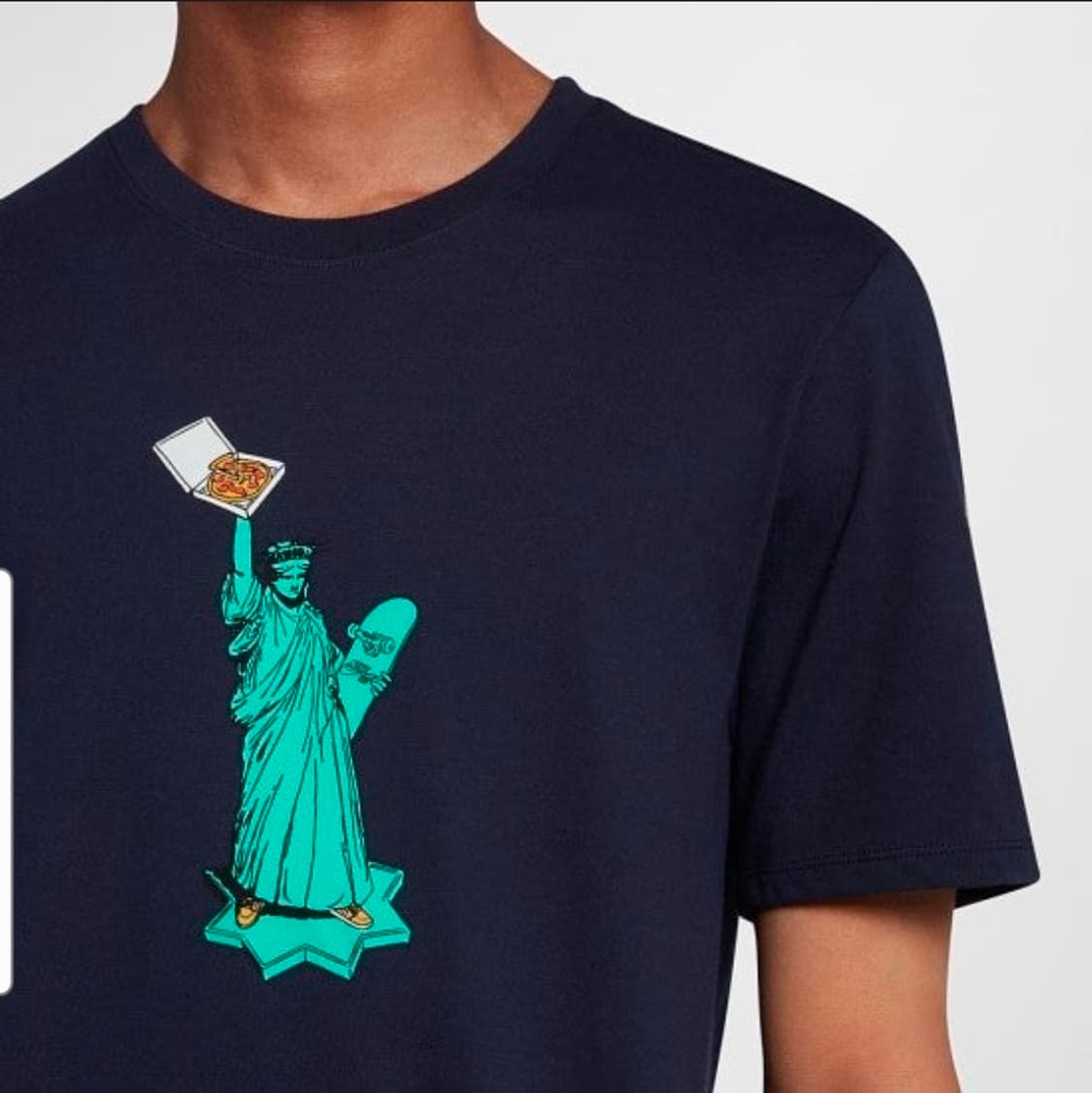 [해외M]희귀 나이키SB 드라이핏 피자 리버티 자유의여신상 티셔츠 네이비 상품이미지5
