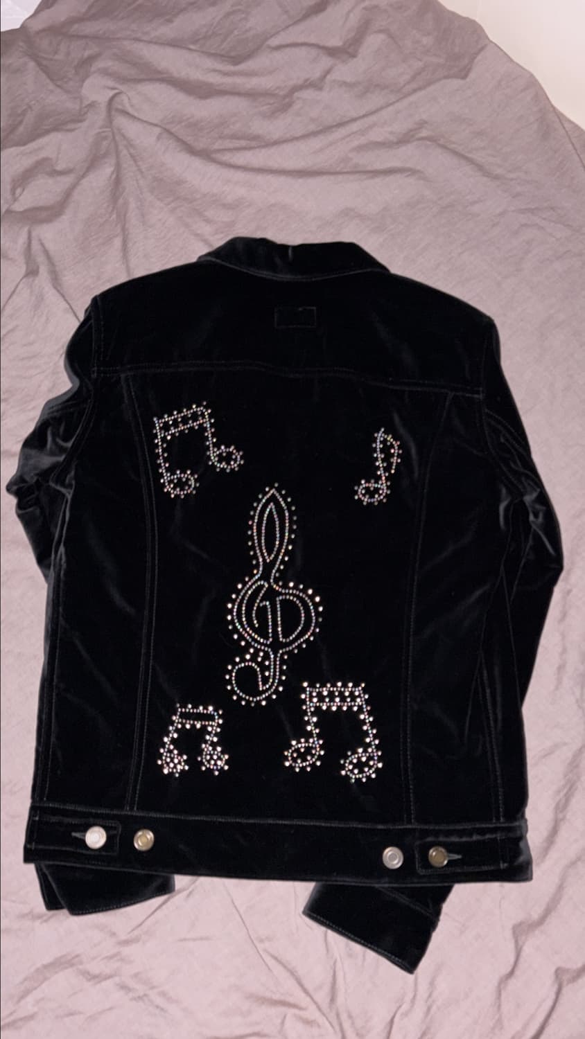 생로랑 16aw 뮤직노트 스터드 벨벳 트러커 xs사이즈 상품이미지10