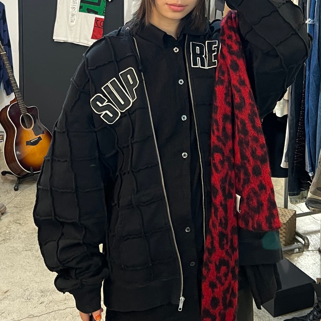 *레어* Supreme (슈프림) 아플리케 리버스 패치워크 후드 집업 상품이미지7