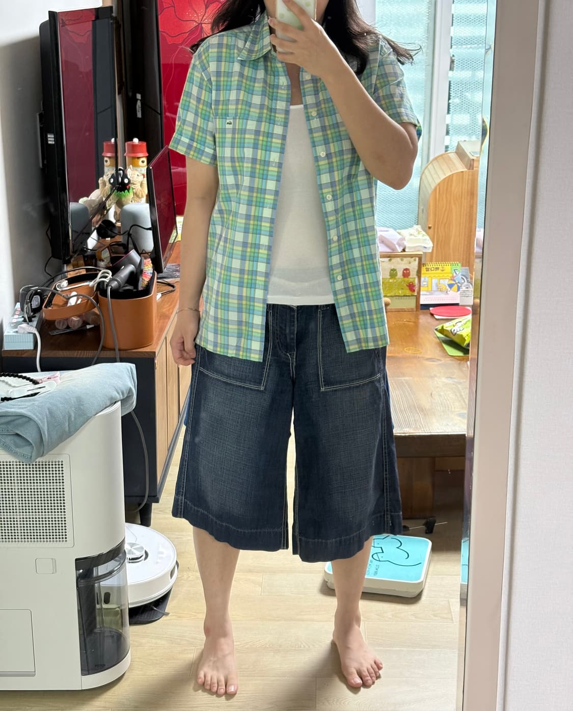 빈티지  버뮤다 데님 팬츠 상품이미지7