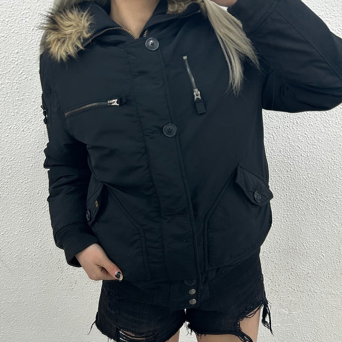 폴로 랄프로렌 블랙 울프죠 후드 패딩 XL 상품이미지1