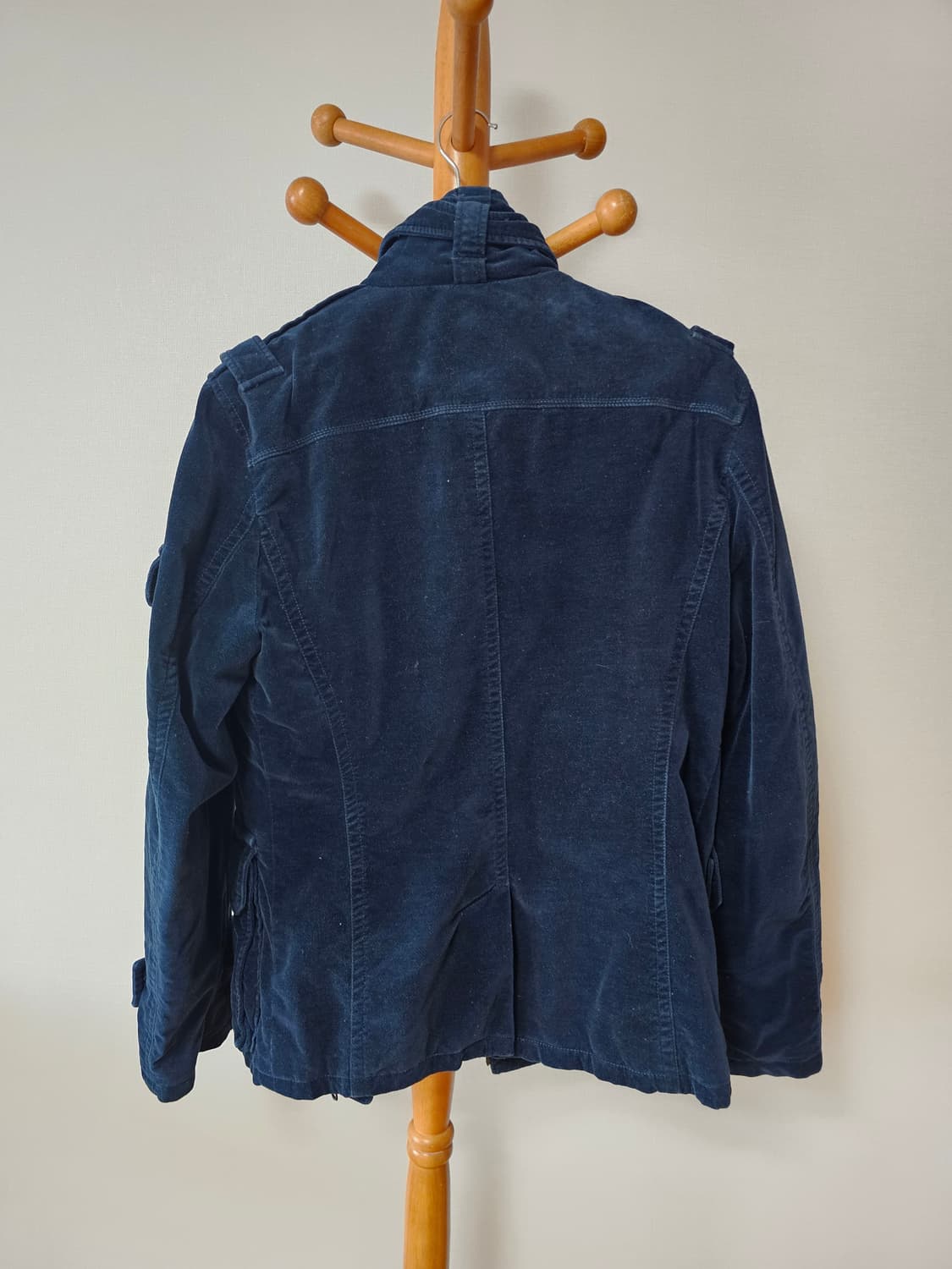 [BRITISH KNIGHTS 멋스러운 네이비 벨벳 코듀로이 사파리 자켓 상품이미지2