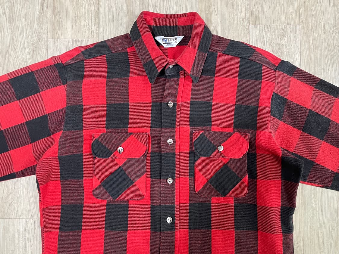 105) 70's 파이브 브라더 럼버잭체크 플란넬셔츠(RRL&LVC&폴로 상품이미지4