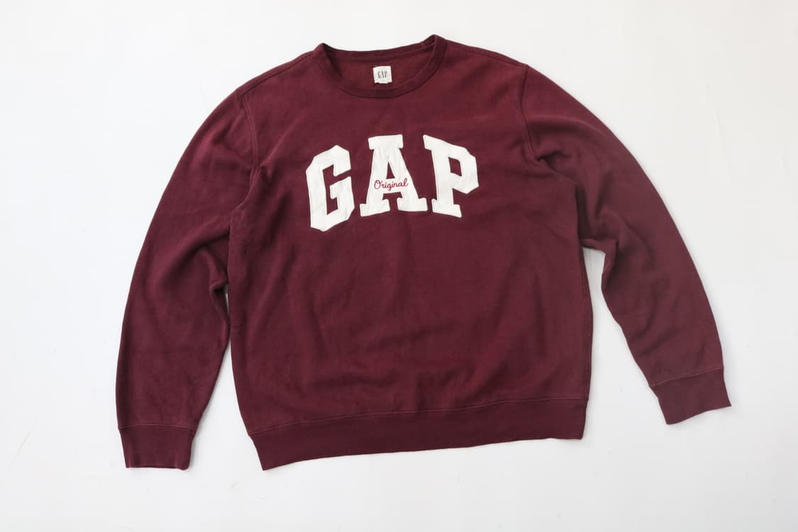 GAP 갭 빅로고 아플리케 버건디 맨투맨 스웻셔츠 (M) 상품이미지2