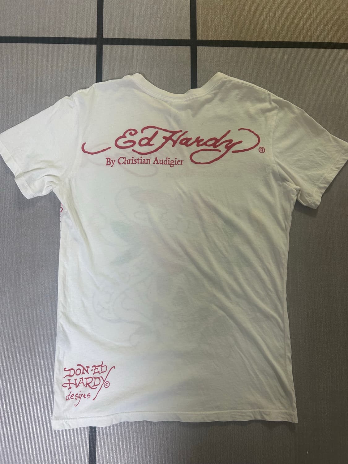 흰색 에드하디 프린팅 티셔츠 m사이즈 상품이미지2