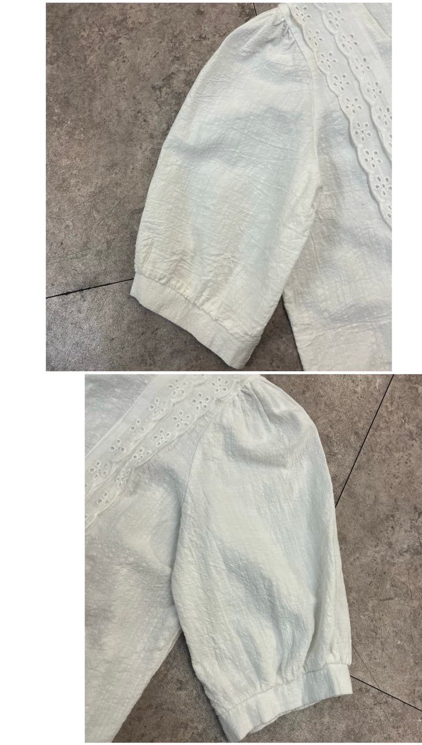 빈티지 펀칭 반팔 블라우스 화이트 #csz3747 상품이미지6