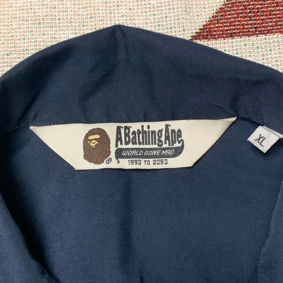 베이프 반팔 셔츠 네이비 상품이미지3