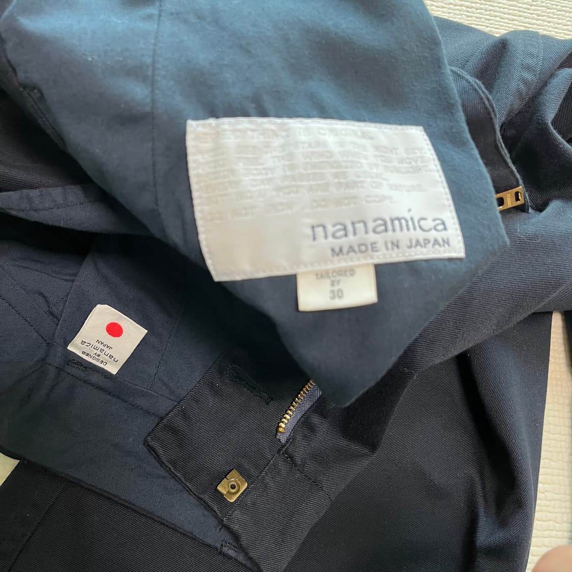 나나미카 와이드 치노 팬츠 네이비 상품이미지4