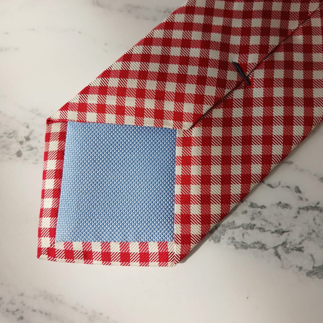 타미 힐피거 실크 레드 체크 패턴 넥타이 7cm A등급 E884 상품이미지7