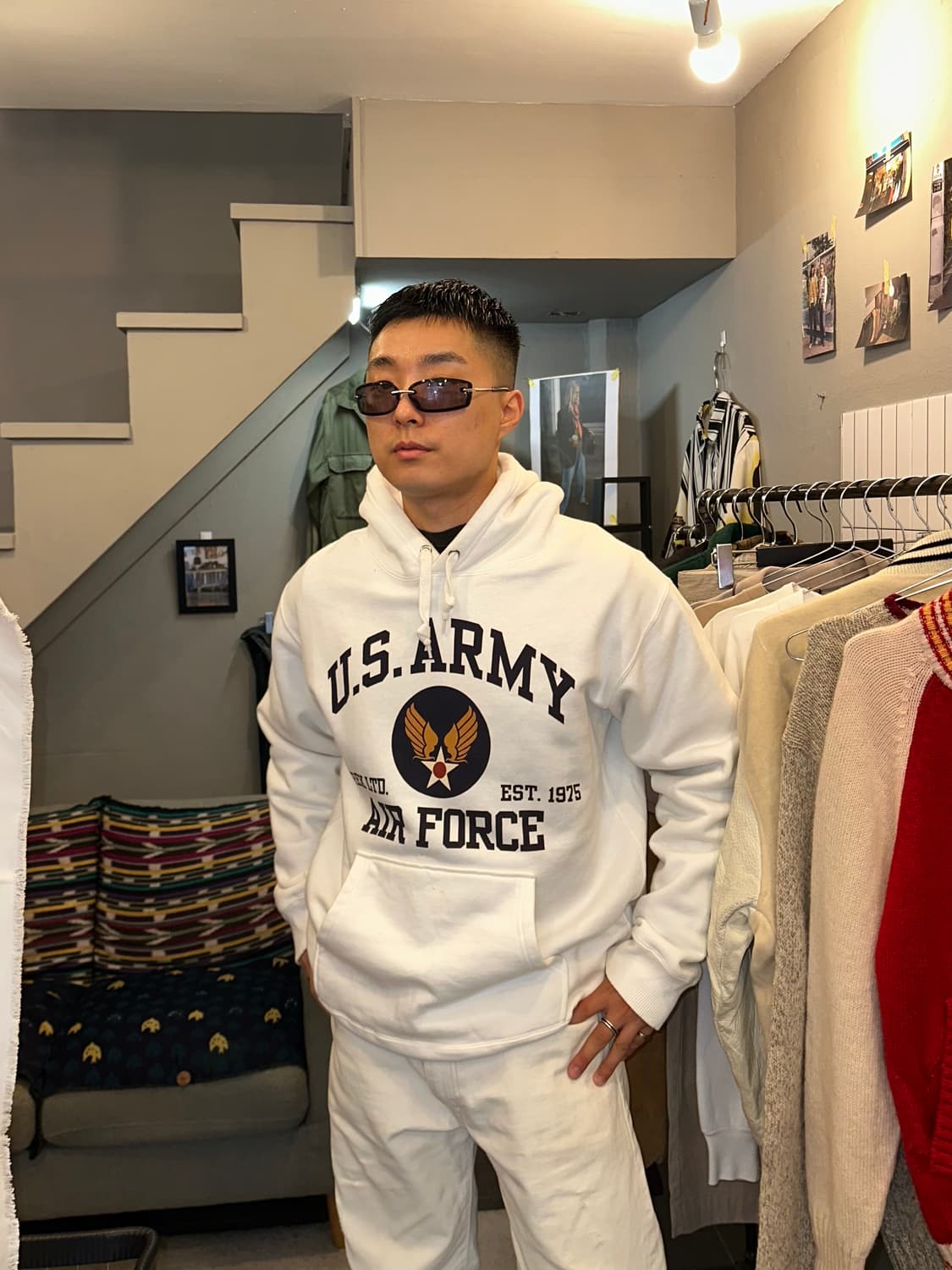 Avirex U.S. Air Force logo print hood 상품이미지1