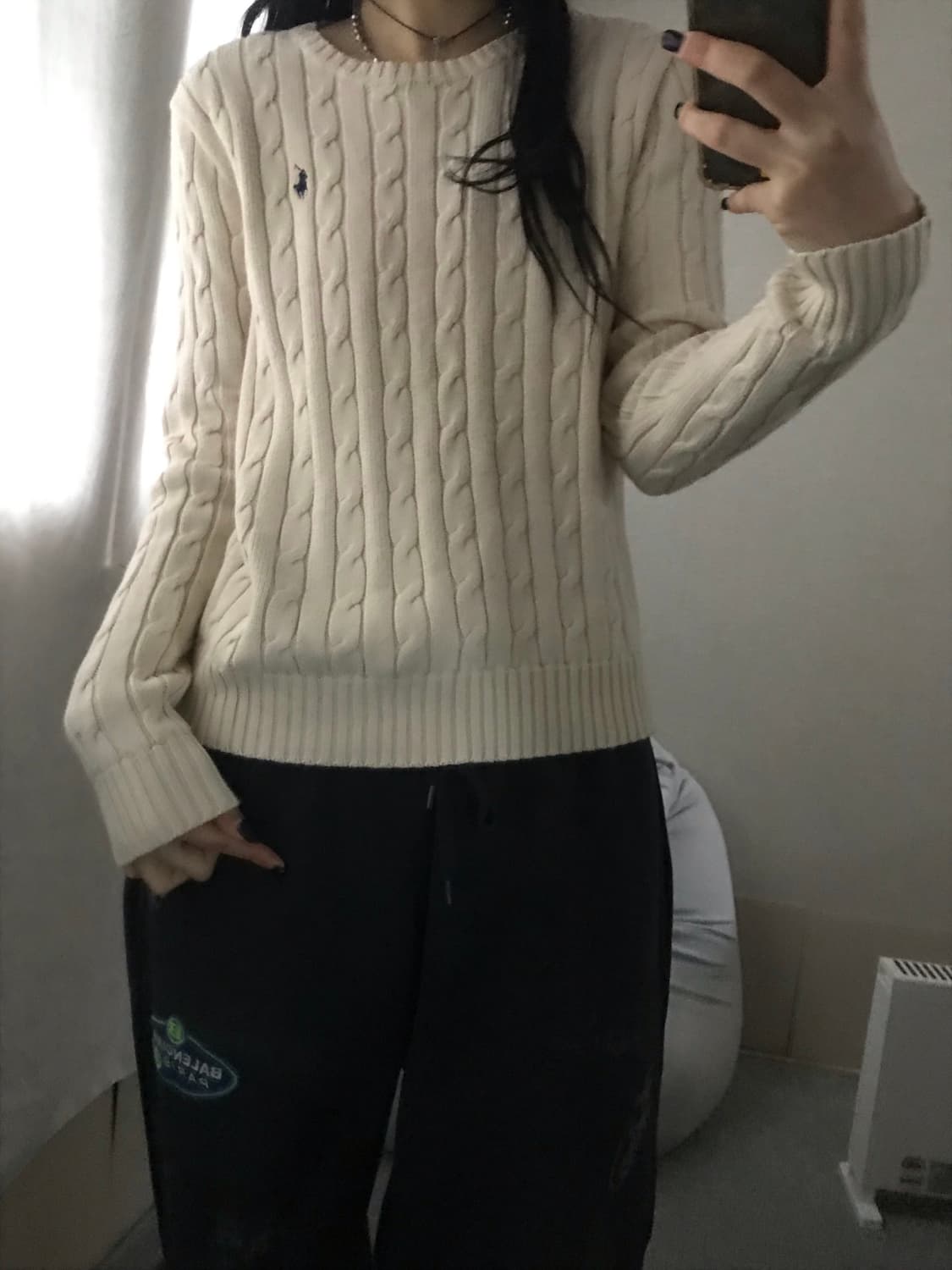 폴로 아이보리 케이블니트 상품이미지4