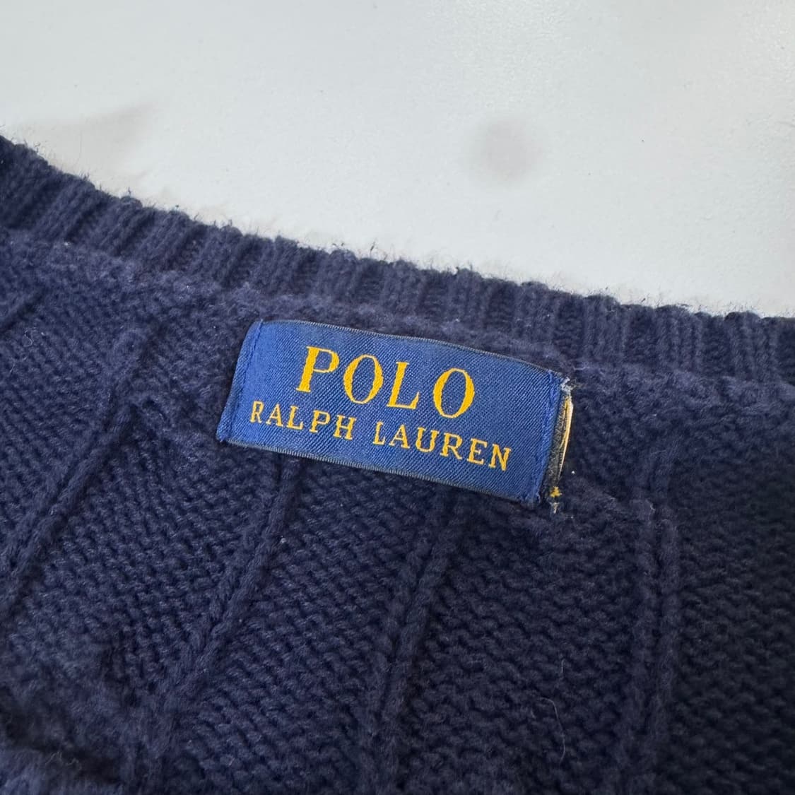 신형 폴로 랄프로렌 네이비 꽈배기 면니트 상품이미지3