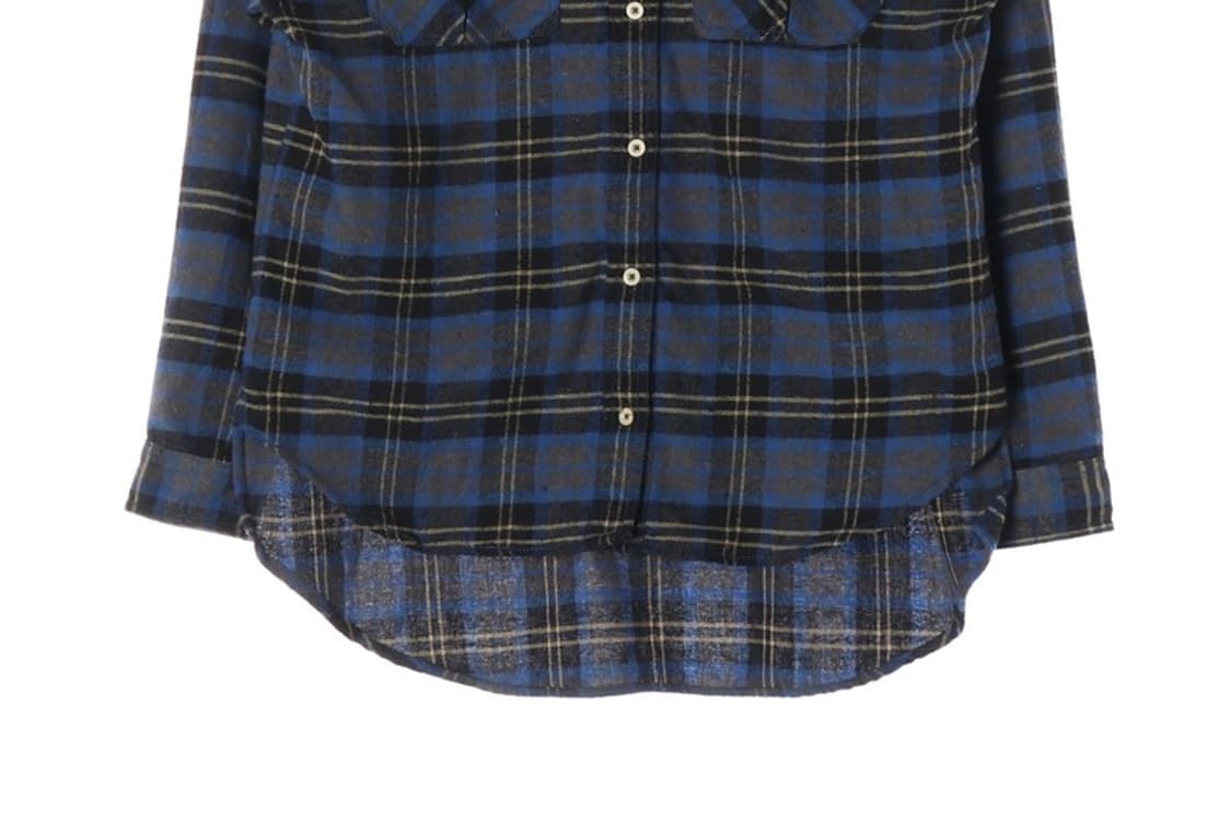 버커루 블루 타탄체크 빈티지 무드 셔츠 상품이미지4