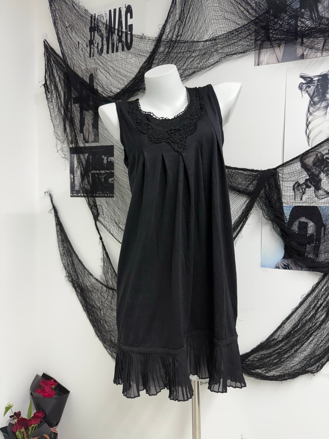 Lace detailed sleeveless long onepiece   상품이미지1