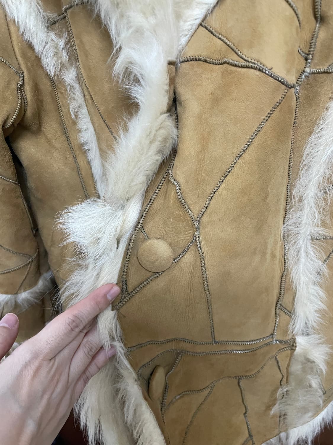 Vintage 토스카나 스웨이드 무스탕 리얼양털 상품이미지3