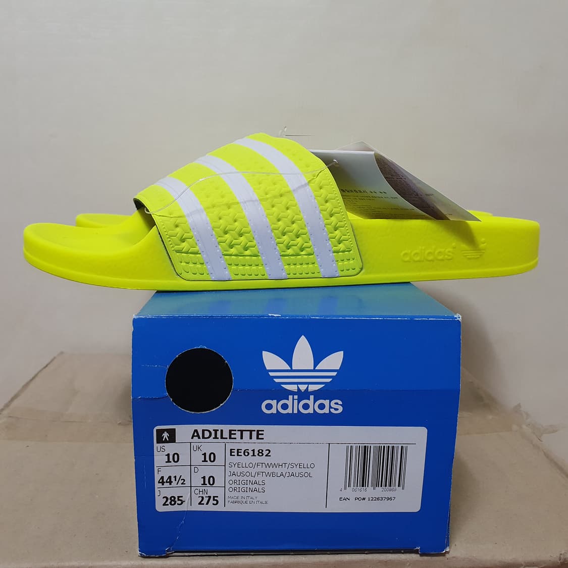 280 아이다스 아딜렛 형광 EE6182 삼선 슬리퍼 상품이미지1
