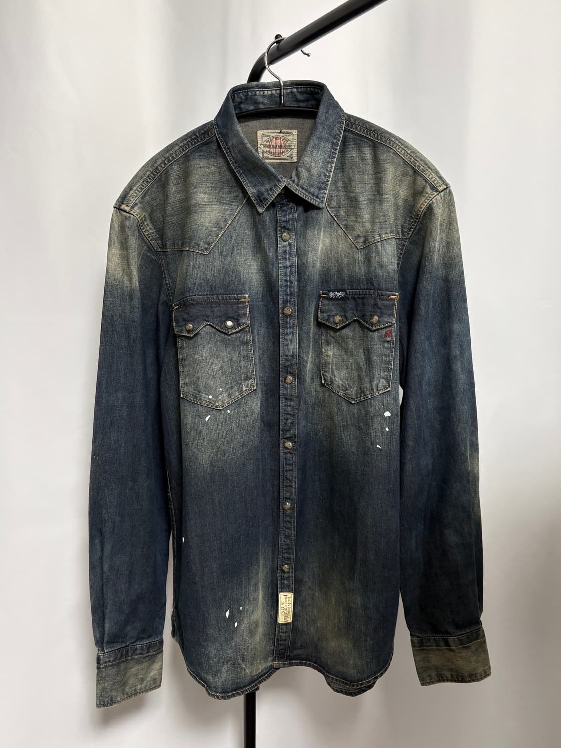 빈티지 페인팅 데님 셔츠 상품이미지1