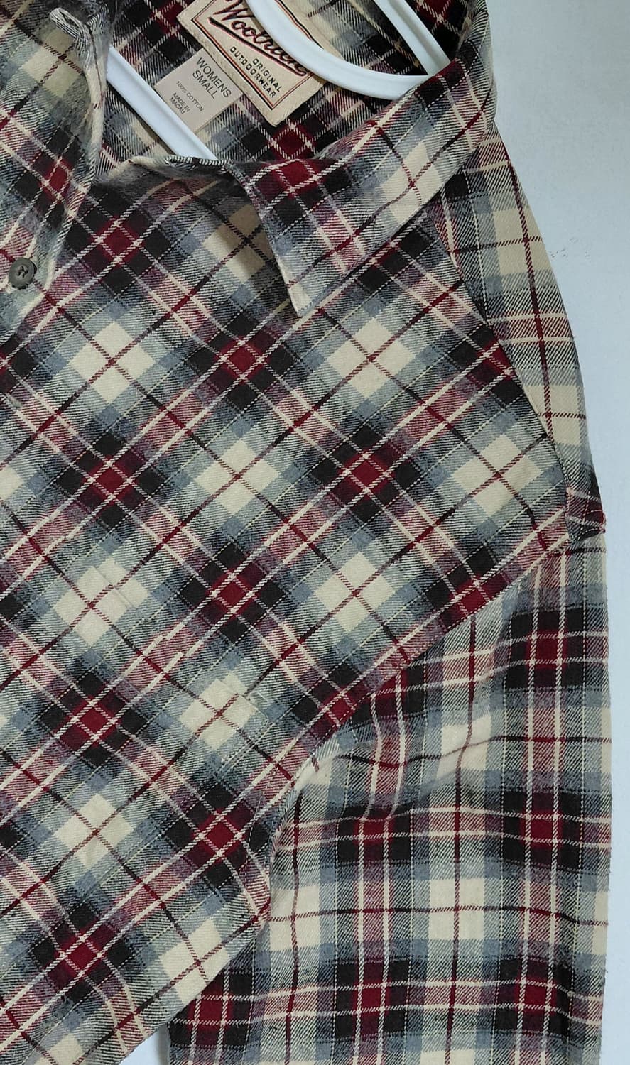 [S~M] Woolrich 우먼스 라이트 오트밀 타탄 체크 플라넬 셔츠 상품이미지4