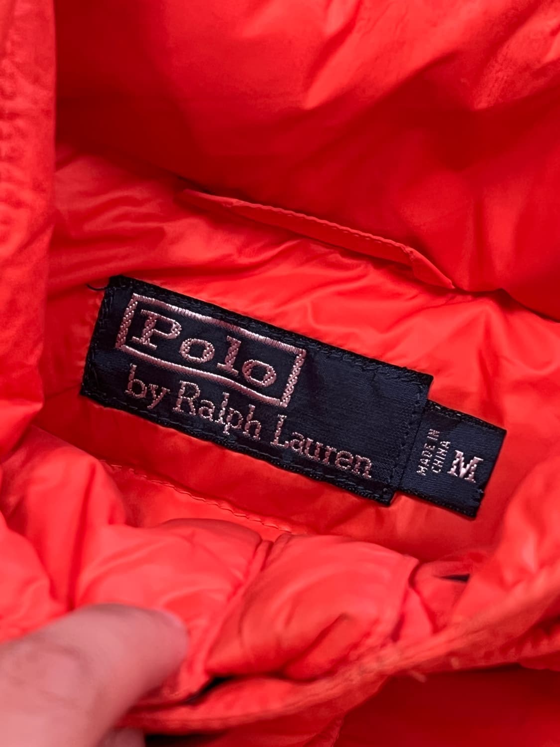 (XL) 폴로 랄프로렌 올드스쿨 원포켓 조끼 패딩 오렌지 상품이미지4