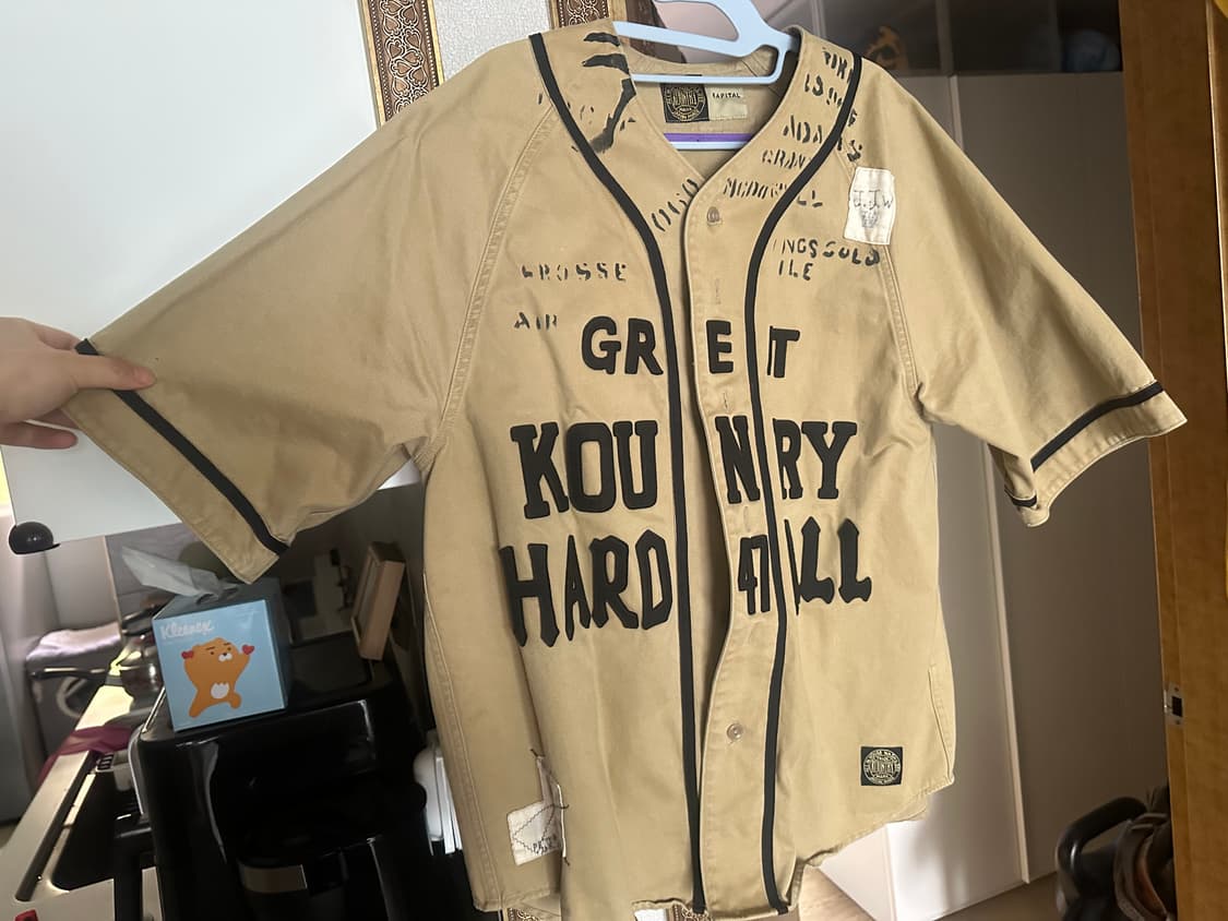 캐피탈 치노 리넨 그레이트 컨트리 데미지드 베이스볼 셔츠 베이지 3사이즈 상품이미지1